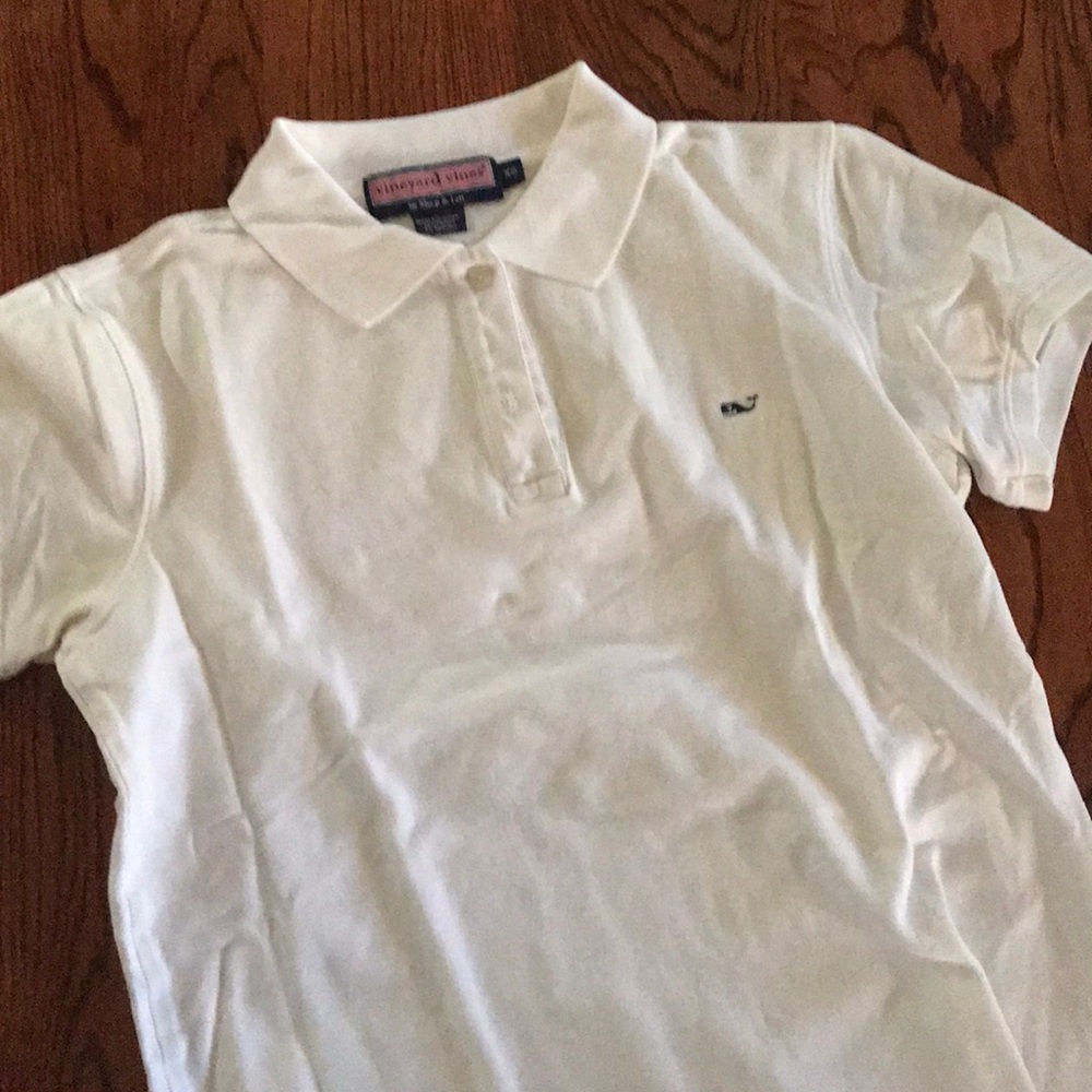 Vineyard vines white golf shirt girls extra small